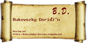 Bukovszky Dorián névjegykártya